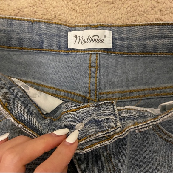 YesStyle Notica Denim Hot Pants Blue Jean Shorts 0 - Picture 5 of 8